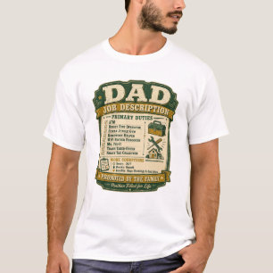 Dad Job Description Father’s Day Family Duties T-Shirt