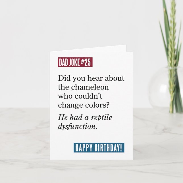 Dad Joke Chameleon / A Reptile Dysfunction Card (Front)