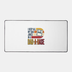 Dad Joke Dad-A-Base Retro Funny Father Vector Desi Desk Mat