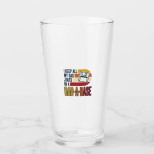 Dad Joke Dad-A-Base Retro Funny Father Vector Desi Glass