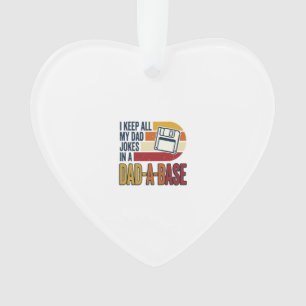 Dad Joke Dad-A-Base Retro Funny Father Vector Desi Ornament