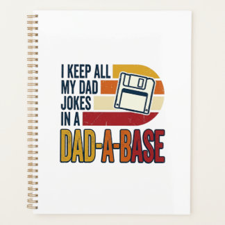 Dad Joke Dad-A-Base Retro Funny Father Vector Desi Planner