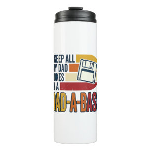 Dad Joke Dad-A-Base Retro Funny Father Vector Desi Thermal Tumbler