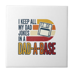 Dad Joke Dad-A-Base Retro Funny Father Vector Desi Tile