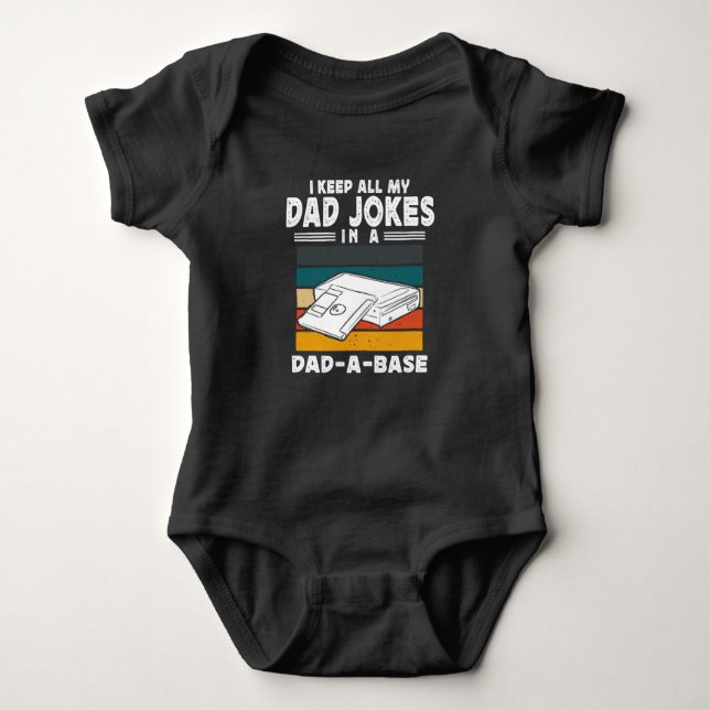 Dad Joke Data Scientist Pun Computer Science Baby Bodysuit (Front)