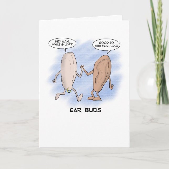 Dad Joke Father's Day Card - Ear Buds (Front)