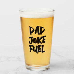 Dad Joke Fuel – Cool Brush Style Gift for Father Glass