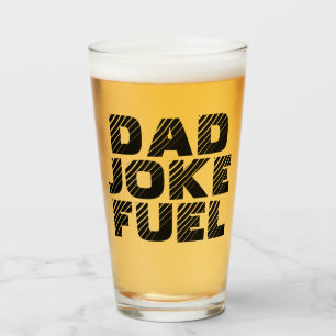 Dad Joke Fuel – Striped Retro Gift for Father Glass