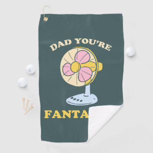 Dad joke funny birthday gift Fathers day pun retro Golf Towel