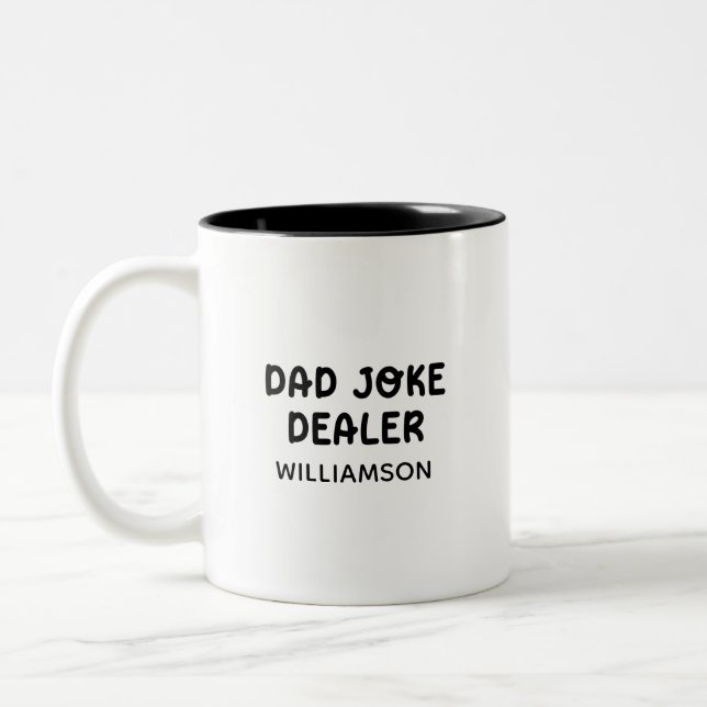 Dad joke Matching Funny Fathers day gift for dad  Two-Tone Coffee Mug (Left)