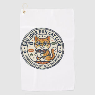 Dad Joke Pun Cat Cat Graphic Tee Art - Dad Joke Pu Golf Towel