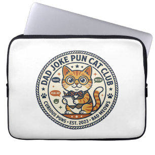 Dad Joke Pun Cat Cat Graphic Tee Art - Dad Joke Pu Laptop Sleeve