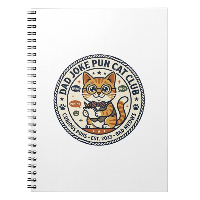 Dad Joke Pun Cat Cat Graphic Tee Art - Dad Joke Pu Notebook (Front)