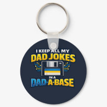 Dad Jokes In A Dad-A-Base Funny Dad Keychain Gift