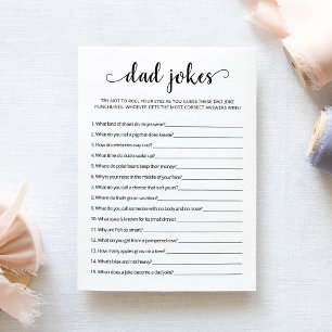 Dad Jokes with Answers Baby Shower game Card