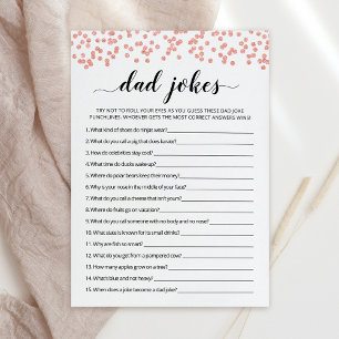 Dad Jokes with Answers Baby Shower game Card