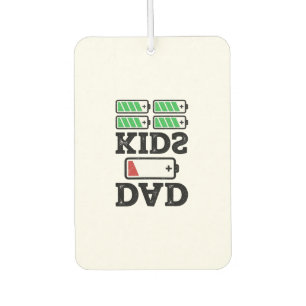 Dad Kids Battery Funny Vintage Vector Shirt Design Car Air Freshener