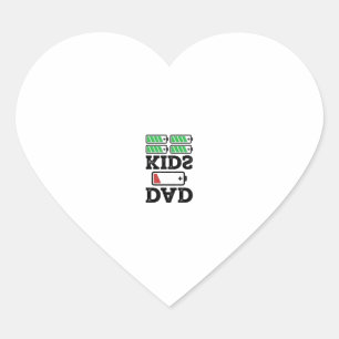 Dad Kids Battery Funny Vintage Vector Shirt Design Heart Sticker