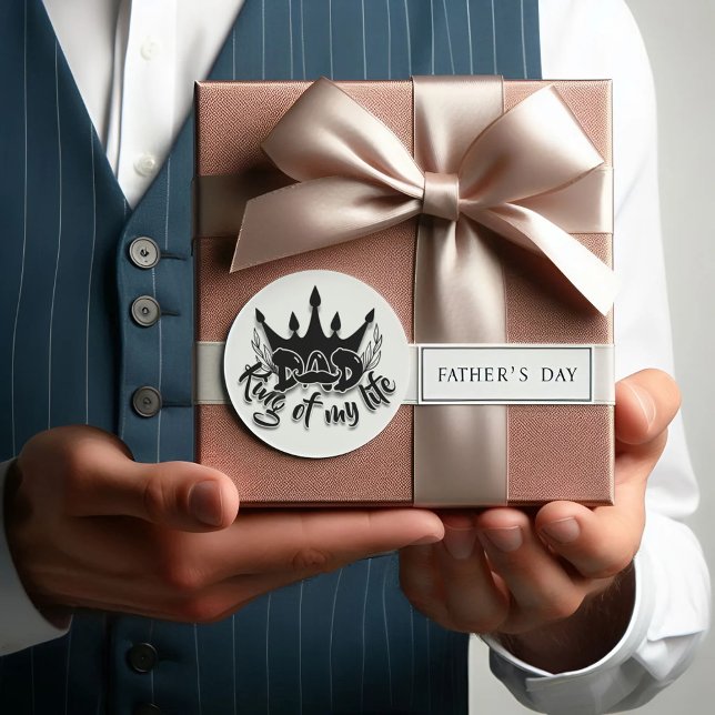 Dad King of my life Father's Day Round Sticker (Creator Uploaded)