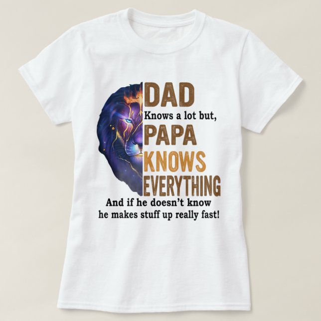 Dad knows a lot but papa knows everything shirt (Design Front)