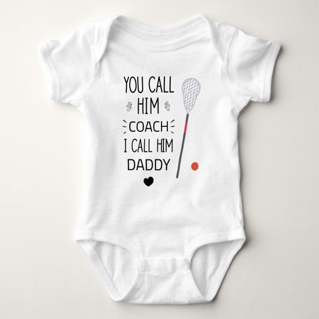 Dad Lacrosse Coach - Lacrosse Baby Bodysuit (Front)