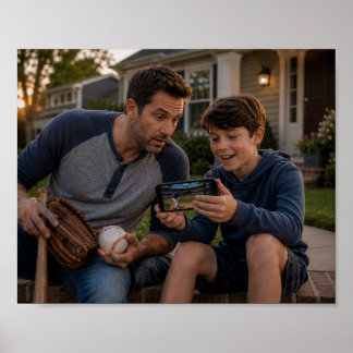 Dad Learns the New Game Poster