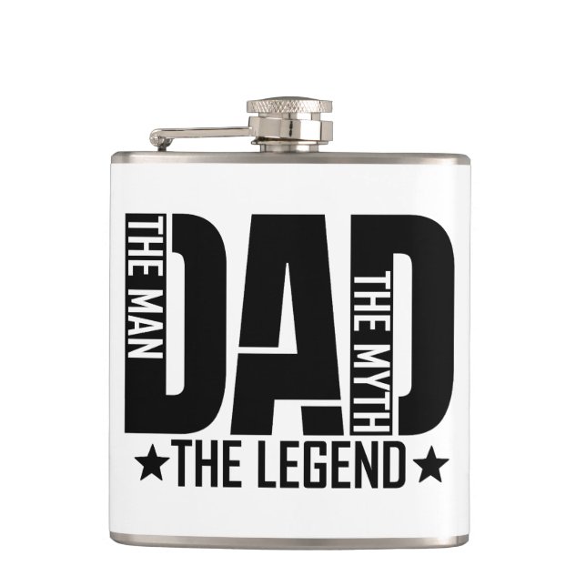Dad Legend Man Hip Flask (Front)