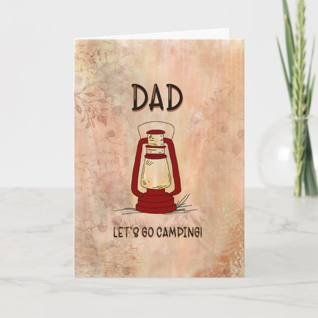 Dad Let's Go Camping Father's Day Card (Front)
