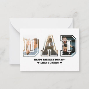 DAD Letter Cutout Photo Collage Father's Day Card