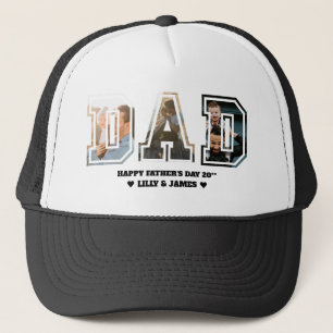 DAD Letter Cutout Photo Collage Father's Day Trucker Hat