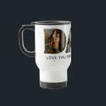 DAD Letter Photo Collage Travel Mug<br><div class="desc">DAD travel mug personalised with 3 of your favourite photos which are displayed in the shape of the word DAD with the words "Love you forever and always!"  Perfect for your dad!</div>