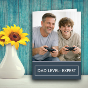Dad Level Expert Gamer Father’s Day Customisable Card