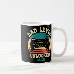 Dad Level Unlocked Est. 2023 New Daddy I Leveled U Coffee Mug