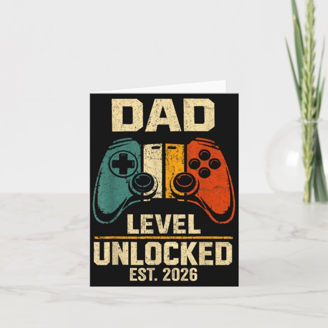 Dad Level Unlocked Est 2026 First Time New Dad Card (Front)