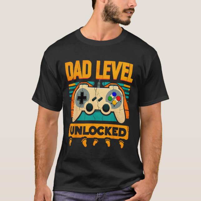 Dad Level Unlocked Father&# s Day New Dad  T-Shirt (Front)