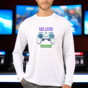 Dad Level Unlocked First Father's Day Gamer Gift Tri-Blend Shirt