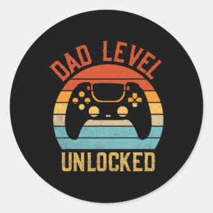 Dad Level Unlocked - Game Lover Gamer Soon To Be F Classic Round Sticker