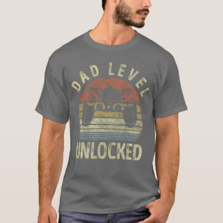 Dad Level Unlocked Gaming Dad Video Gamer Dad Funn T-Shirt