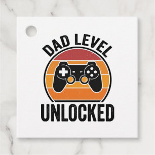 Dad Level Unlocked Vintage Gamer Shirt Design_1 Favour Tags