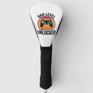 Dad Level Unlocked Vintage Gamer Shirt Design_1 Golf Head Cover