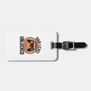 Dad Level Unlocked Vintage Gamer Shirt Design_1 Luggage Tag
