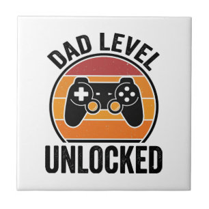 Dad Level Unlocked Vintage Gamer Shirt Design_1 Tile