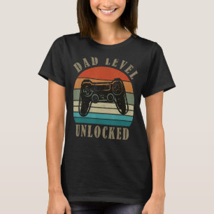 Dad Level Unlocked Vintage Retro Video Game T-Shirt