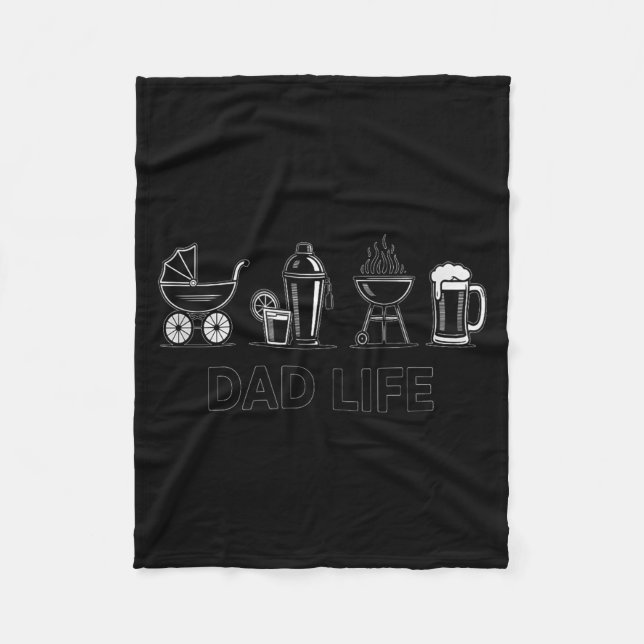 Dad Life Bottle Grill Beer Stroller Adorable Fathe Fleece Blanket (Front)