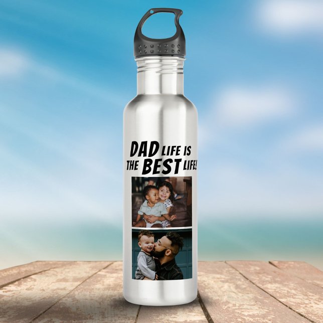 Dad Life is the Best Life 2 Photos Father 710 Ml Water Bottle (Creator Uploaded)