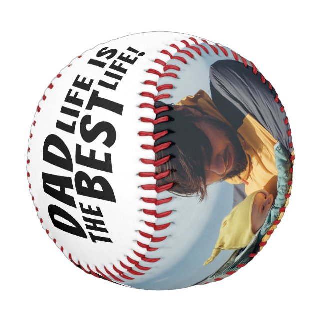 Dad Life is the Best Life 2 Photos Father's Day Baseball (Angled)