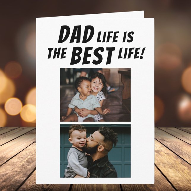 Dad Life is the Best Life 3 Photos Father's Day Card (Creator Uploaded)