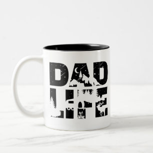 Dad Life Summer Camp Hiking Forest Camping Father Two-Tone Coffee Mug