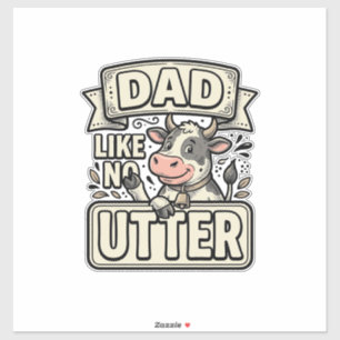 Dad Like No Udder Funny Cow Vintage Vector Design_