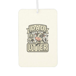 Dad Like No Udder Funny Cow Vintage Vector Design_ Car Air Freshener